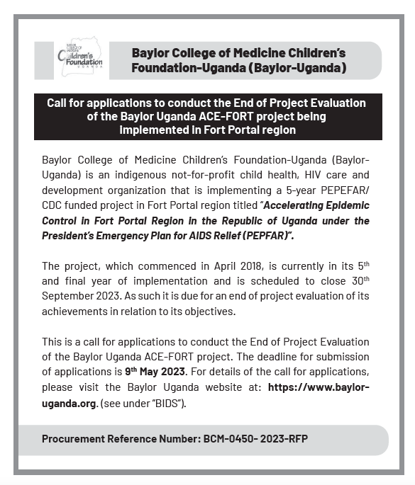 Advert BCM-0450-2023-RFP END OF PROJECT EVALUATION ACE FORT