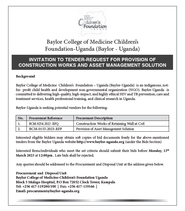 Advert -Construction, and Asset mgt asset
