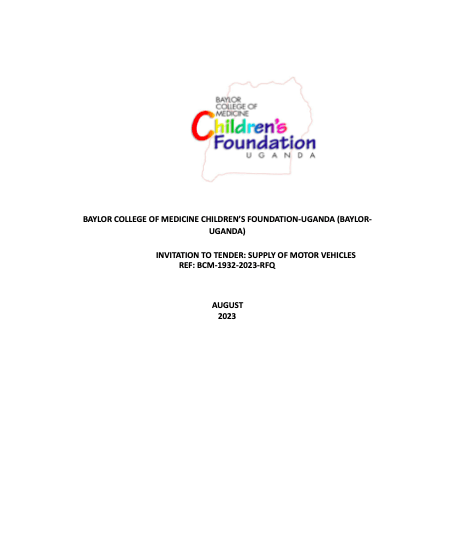 Bidding Documents for Supply of Motor Vehicles-BCM-1932-2023 – RFQ