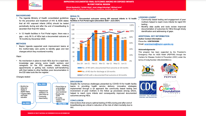 Improving documented final outcomes among HIV exposed infants in Fort Portal Region