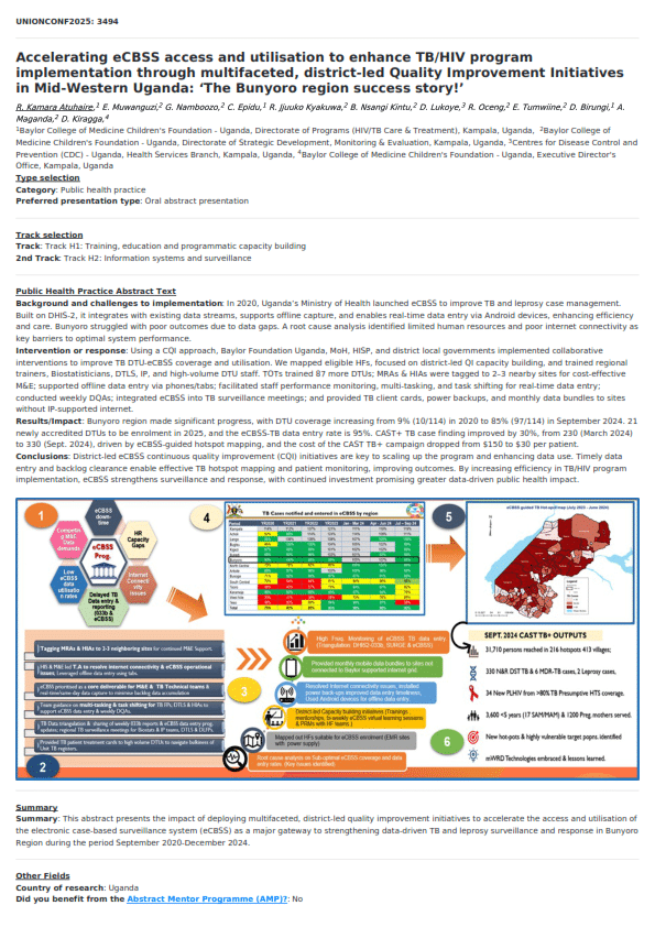 Accelerating eCBSS access and utilisation to enhance TB/HIV program implementation