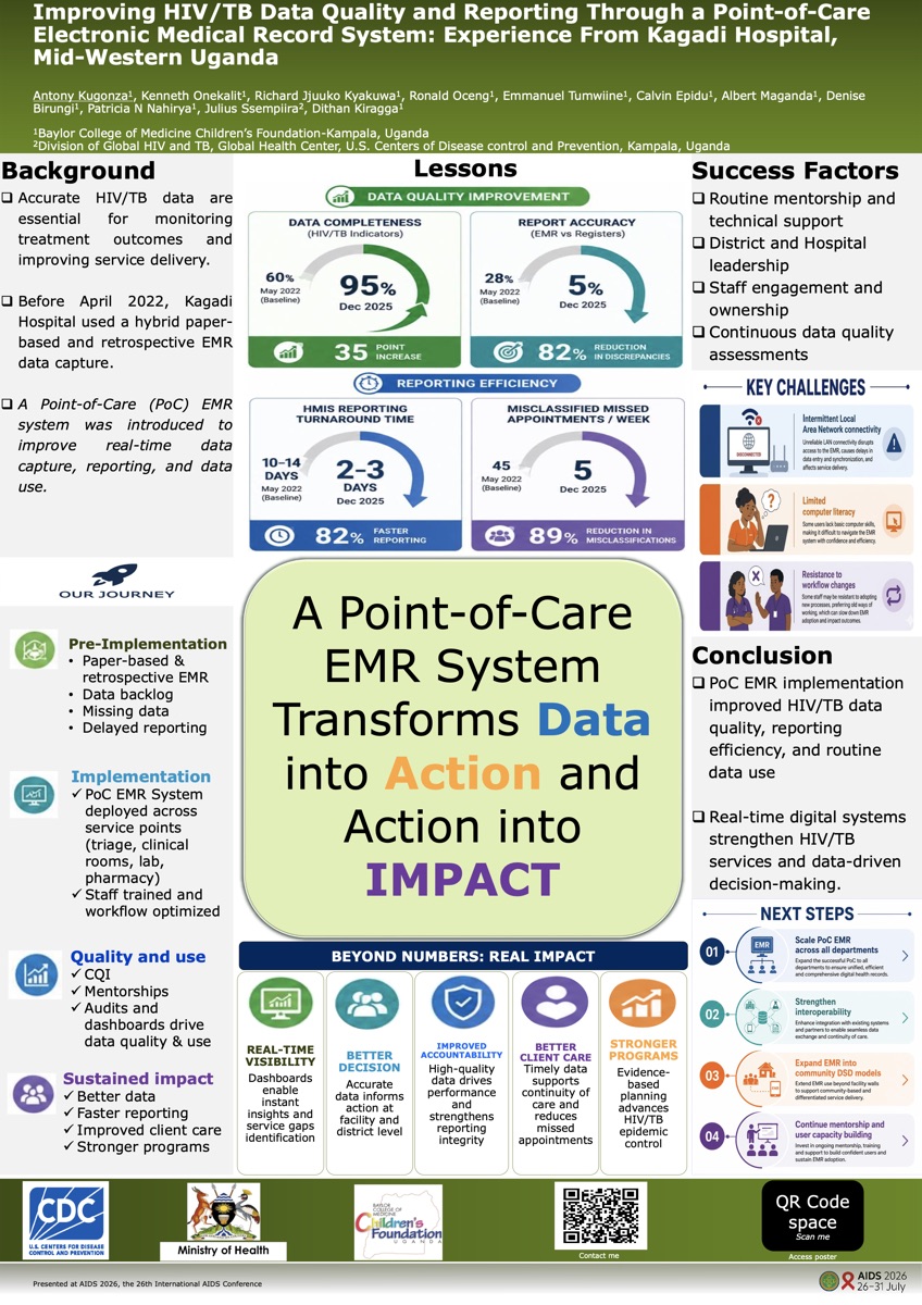 Improving HIV/TB Data Quality and Reporting Through a Point-of-Care Electronic Medical Record System: Experience From Kagadi Hospital, Mid-Western Uganda